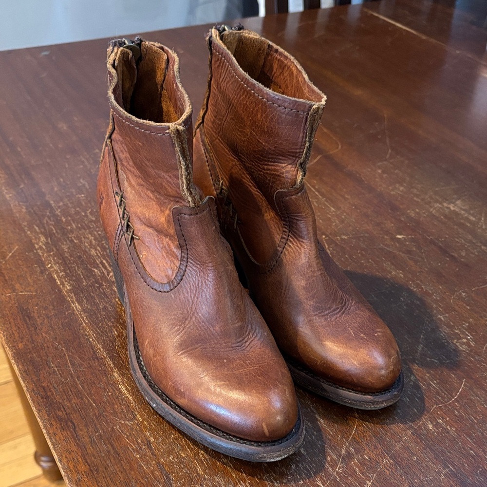 Frye Brown Leather Ankle Boots